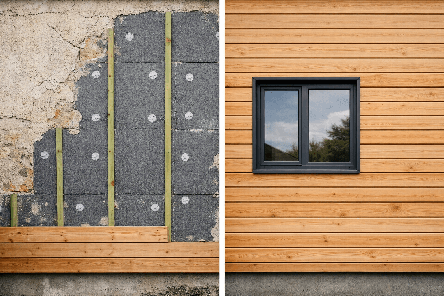 Finition Bardage bois - Isolation thermique extérieure